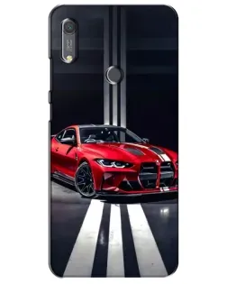 Чохол для Huawei Y6s з картинкою «Червона BMW на дорозі»