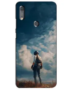 Чохол для Huawei Y6s з картинкою «Герой PUBG на скелі»