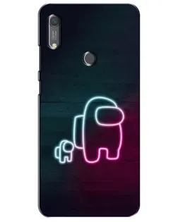 Чехол для Huawei Y6s с картинкой «Among Us неон-арт»