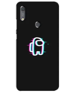 Чехол для Huawei Y6s с картинкой «Among Us неон»