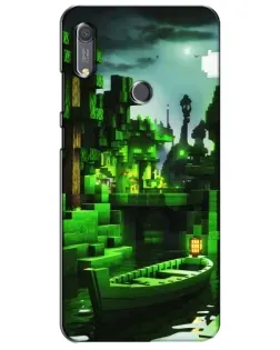 Чохол для Huawei Y6s з картинкою «Minecraft лісовий пейзаж»