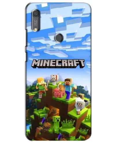 Чехол для Huawei Y6s с картинкой «Minecraft классический мир»