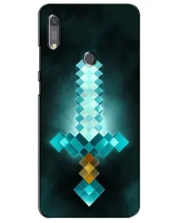 Чехол для Huawei Y6s с картинкой «Алмазный меч неон»