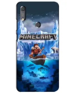 Чехол для Huawei Y6s с картинкой «Minecraft ледяной мир»