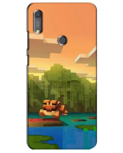 Чехол для Huawei Y6s с картинкой «Майнкрафт закат солнца»