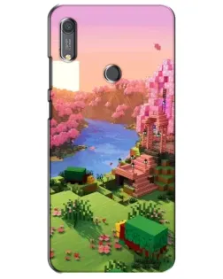 Чехол для Huawei Y6s с картинкой «Розовое дерево Minecraft»