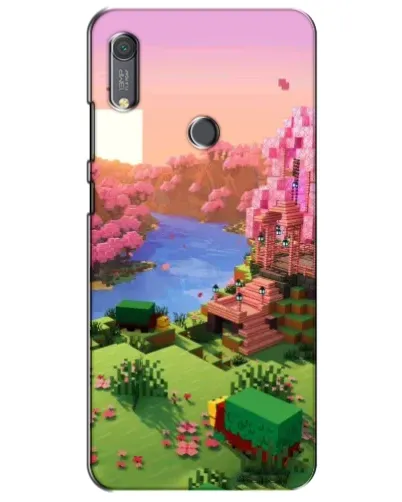 Чехол для Huawei Y6s с картинкой «Розовое дерево Minecraft»
