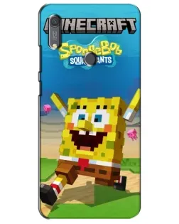 Чехол для Huawei Y6s с картинкой «Губка Боб Minecraft»