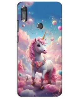 Чехол для Huawei Y6s с картинкой «Единорог среди облаков»