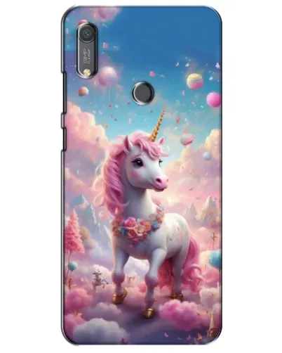 Чехол для Huawei Y6s с картинкой «Единорог среди облаков»