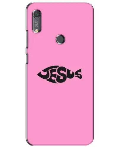 Чехол для Huawei Y6s с картинкой «Розовый символ  Jesus»