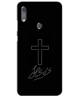 Чехол для Huawei Y6s с картинкой «Графический крест Jesus»