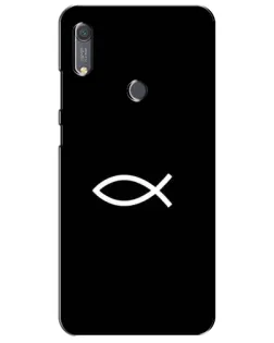 Чехол для Huawei Y6s с картинкой «Символ рыбы Jesus»