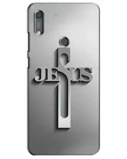 Чехол для Huawei Y6s с картинкой «Металлический крест Jesus»