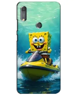 Чохол для Huawei Y6s з картинкою «Спанч Боб на гідроциклі»