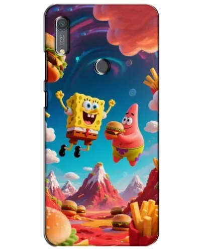 Чехол для Huawei Y6s с картинкой «Космический фастфуд»
