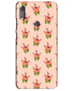 Чехол для Huawei Y6s с картинкой «Патрик Стар паттерн»