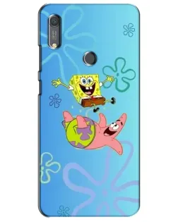Чехол для Huawei Y6s с картинкой «Спанч Боб и Патрик»