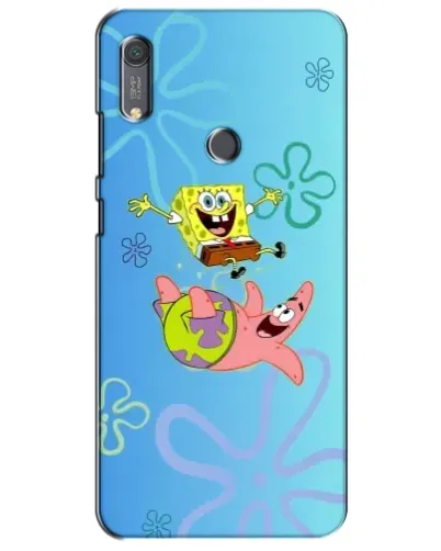 Чехол для Huawei Y6s с картинкой «Спанч Боб и Патрик»