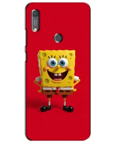 Чехол для Huawei Y6s с картинкой «Спанч Боб на красном»