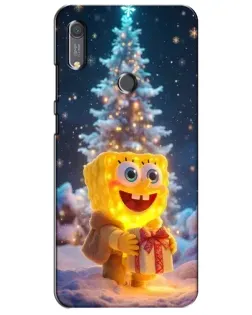 Чехол для Huawei Y6s с картинкой «Рождественский Спанч Боб»