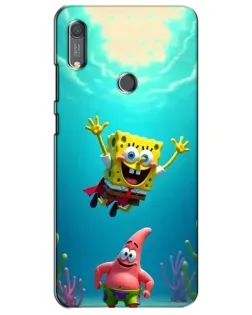 Чехол для Huawei Y6s с картинкой «Спанч Боб под водой»
