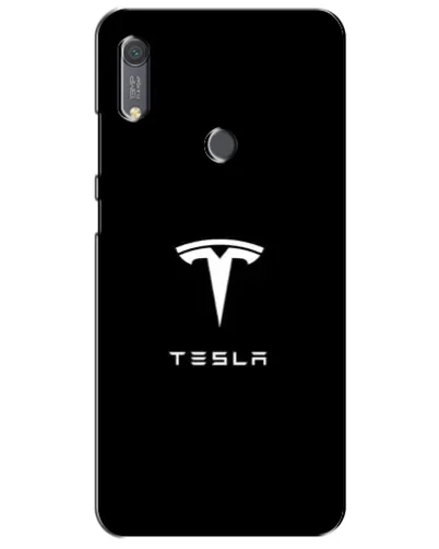 Чохол для Huawei Y6s з картинкою «Tesla White Logo»