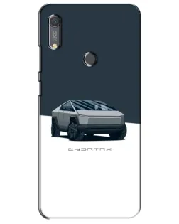 Чохол для Huawei Y6s з картинкою «Сріблястий Cybertruck Tesla»