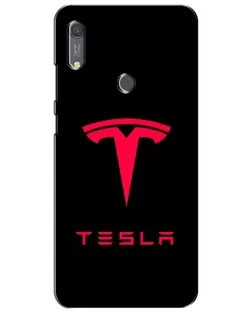 Чохол для Huawei Y6s з картинкою «Tesla Red Logo»