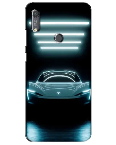Чохол для Huawei Y6s з картинкою «Tesla в неоні»