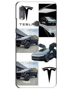 Чохол для Huawei Y6s з картинкою «Колаж Cybertruck Tesla»