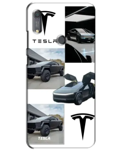 Чохол для Huawei Y6s з картинкою «Колаж Cybertruck Tesla»