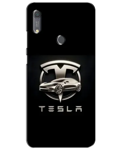 Чохол для Huawei Y6s з картинкою «Tesla — срібне авто»