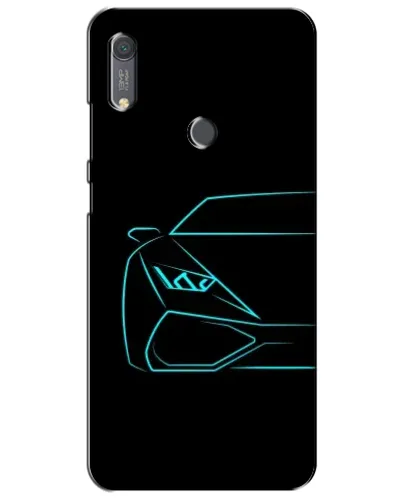 Чохол для Huawei Y6s з картинкою «Блакитний силует Lamborghini»