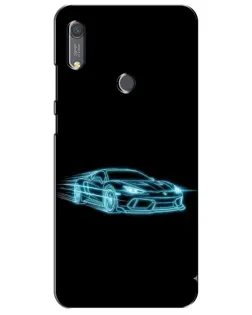Чохол для Huawei Y6s з картинкою «Неоновий контур Lamborghini»