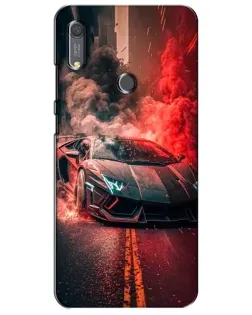 Чохол для Huawei Y6s з картинкою «Lamborghini червоний дим»