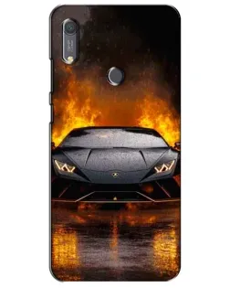 Чохол для Huawei Y6s з картинкою «Lamborghini у вогні»