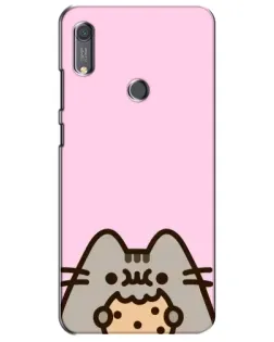 Чохол для Huawei Y6s з картинкою «Pusheen та печиво»
