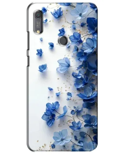 Чехол для Huawei Y6s с картинкой «Голубой цветочный каскад»
