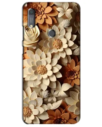 Чехол для Huawei Y6s с картинкой «Бежевый флористический декор»