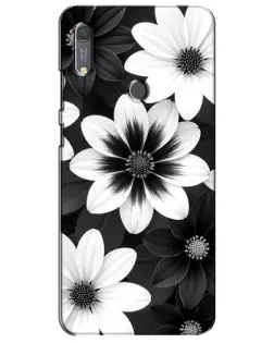 Чехол для Huawei Y6s с картинкой «Монохромные астры»