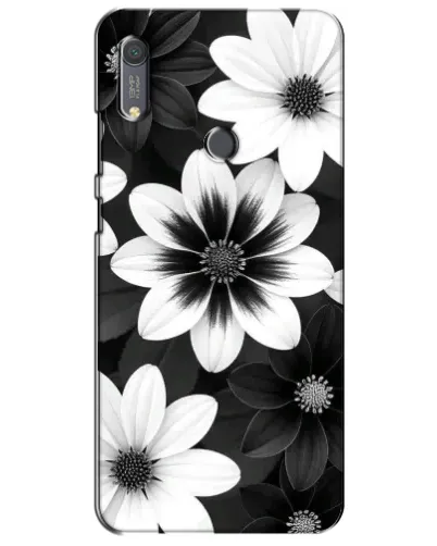 Чехол для Huawei Y6s с картинкой «Монохромные астры»