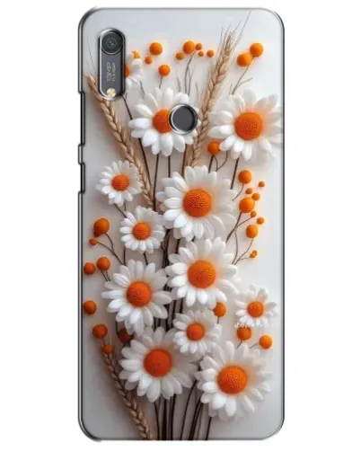 Чехол для Huawei Y6s с картинкой «Белые сухоцветы»