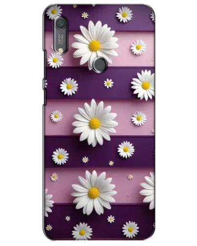 Чехол для Huawei Y6s с картинкой «Ромашки на фиолетовом»