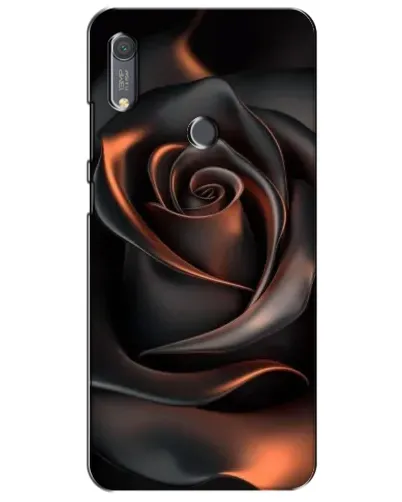 Чехол для Huawei Y6s с картинкой «Шелковая черная роза»
