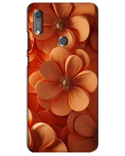 Чехол для Huawei Y6s с картинкой «Оранжевый макро цветок»