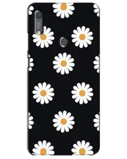 Чехол для Huawei Y6s с картинкой «Ромашки на черном»