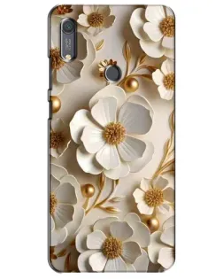 Чехол для Huawei Y6s с картинкой «Белие бумажние  цвети»
