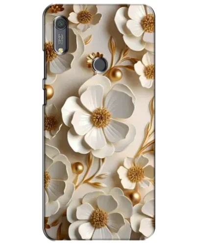 Чехол для Huawei Y6s с картинкой «Белие бумажние  цвети»