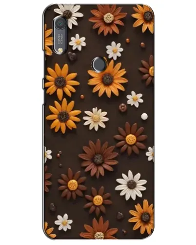 Чехол для Huawei Y6s с картинкой «Узор из маленьких подсолнухов»